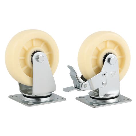 Heavy Duty 100mm Nylon Caster Wheel with Bracket – Fixed, Swivel ...