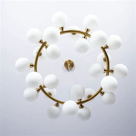 Starburst Circular Pendant Light - Gold and White Glass and Iron Design ...