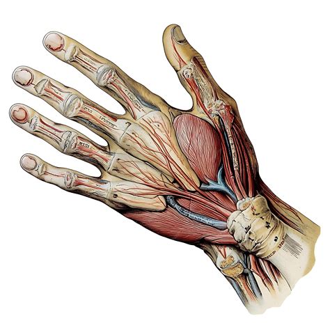 Detailed Illustration of the Human Hand Anatomy with Muscles Tendons and Bones | Premium AI ...