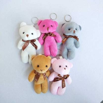 craftside Set of 5 Teddy Bear Keychains - 12 cm - Set of 5 Teddy Bear ...