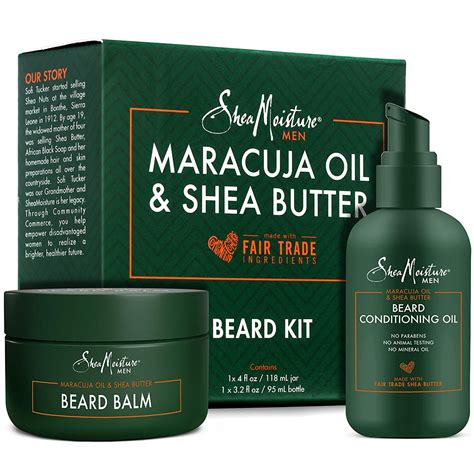 Shea Moisture Beard Oil & Balm Grooming Kit For Men, Organic All ...