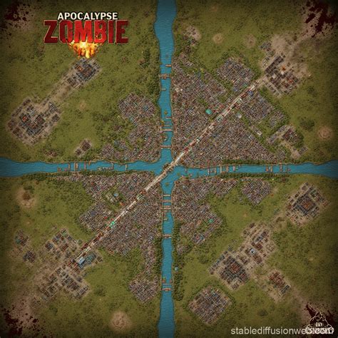 Apocalyptic Zombie City Map | Stable Diffusion Online