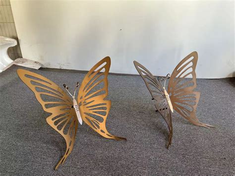 不锈钢蝴蝶 公园景观雕塑-宏通雕塑