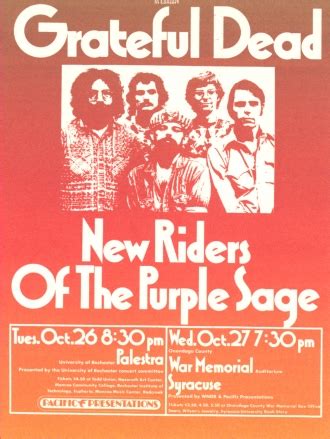 Grateful Dead & NRPS, The Palestra, U. of Rochester, Poster | Grateful Dead