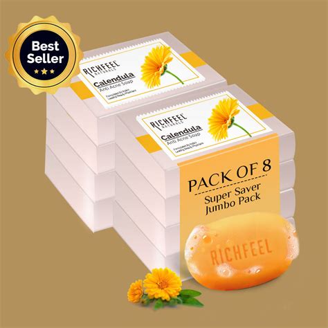 Richfeel Calendula Anti Acne Soap 75 G Pack of 8 – richfeelnaturals.com