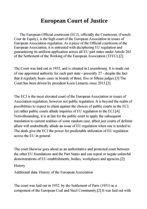 European Court of Justice - As a piece of the Official courtroom of the ...