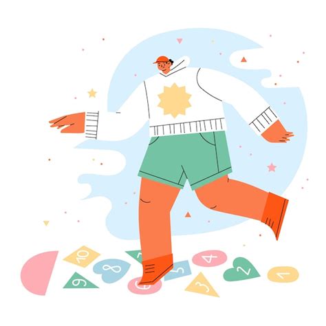 Hand drawn flat design hopscotch game | Free Vector