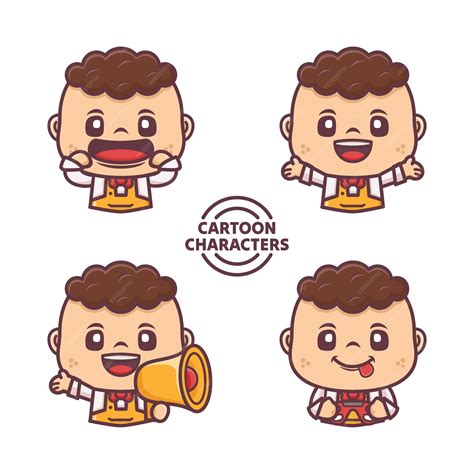 Premium Vector | Collection of cute cartoon character designs