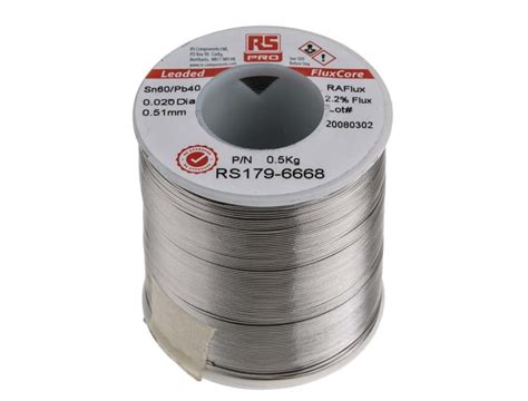RS PRO | RS PRO Wire, 0.5 mm Lead Solder, 183 °C Melting Point | 179 ...