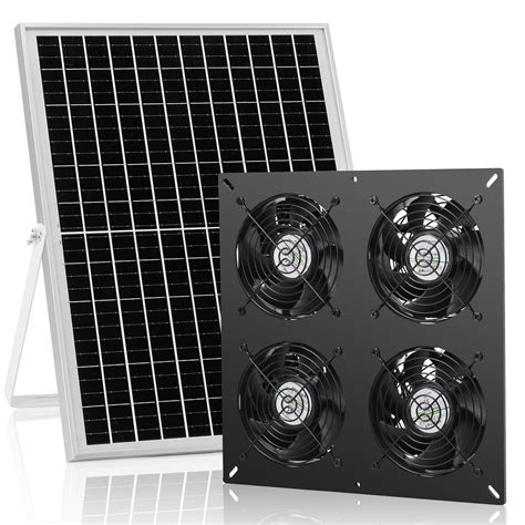 Fanspex Solar 4 Fan Kit, 25W Solar Panel Powered Exhaust Fan for ...