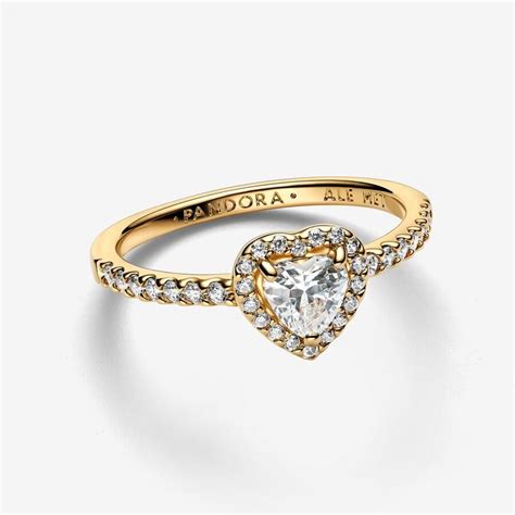 Pandora Heart & Promise Rings Buy Online India - Gold Elevated Heart Ring