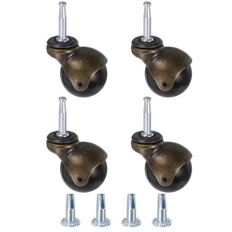 Sourcing map Set of 4, 2 Inch Swivel Stem Ball Caster Wheels, 360 India ...