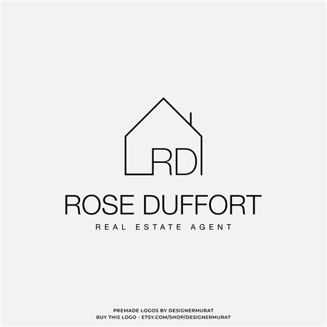 Premade simple minimal real estate broker logo design template property ...