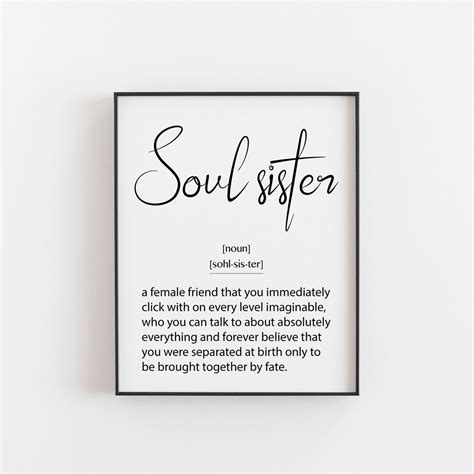 Soul Sister Definition, Soul Sister Print, Birthday Gift for Best ...