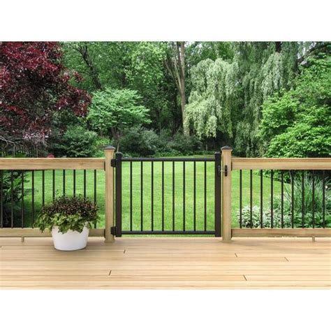 Buy 4 ft. x 3 ft. Adjustable Black Aluminum Deck Gate Online at Lowest ...