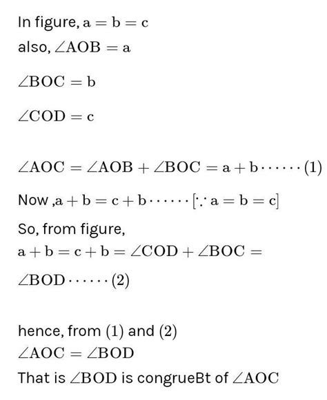 In the following figure, a = b = c. Name the angle which is congruent ...