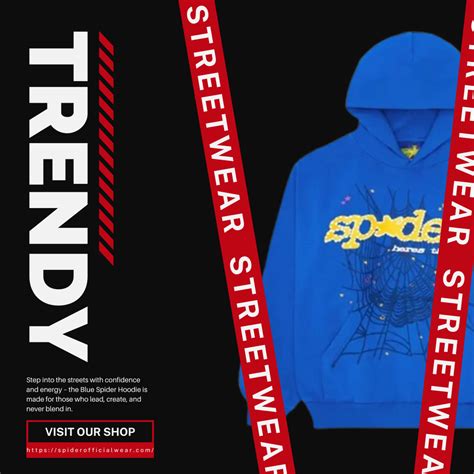 Blue Spider Hoodie - Streetwear Redefined via Sp5der Clothing