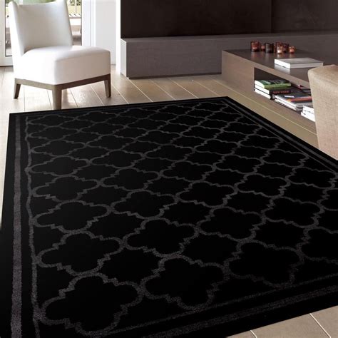 black rug living room