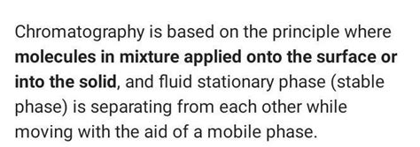 what is chromatography? write the basic plinciple and its application ...