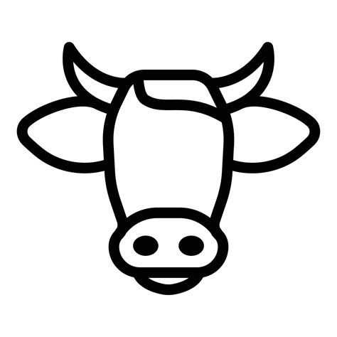 Farm cow head icon, outline style 15910535 Vector Art at Vecteezy