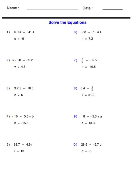 Image result for Solving Equations Containing Decimals