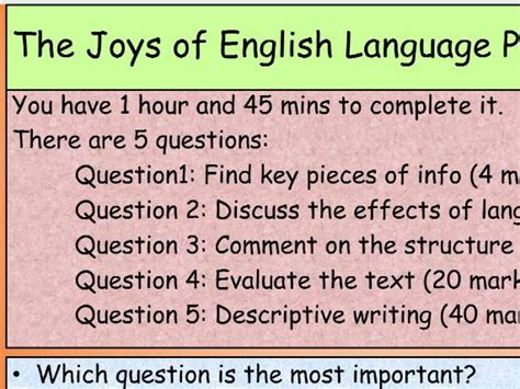 Image result for English Language Paper 1 Question 5 Examples