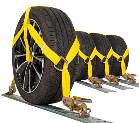 US Cargo Control Adjustable Tow Dolly Basket Straps with Twisted Snap Hooks and Ratchets (4-Pack ...