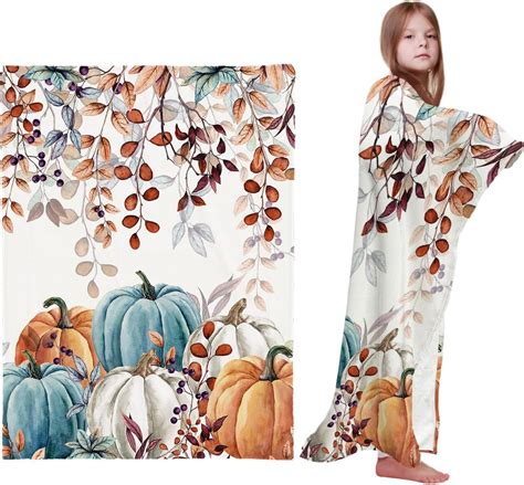 Amazon.com: Fall Thanksgiving Kids Throw Blankets, Watercolor Autumn ...