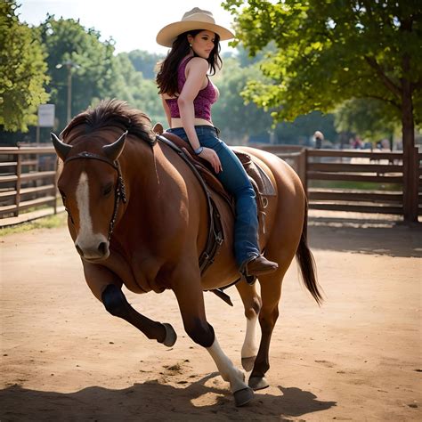 Skilled Cowgirl Riding a Stallion by FutureRender on DeviantArt