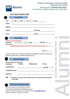Fillable Online Early Childhood Alumni Chapter - BKTC Book Order Form ...