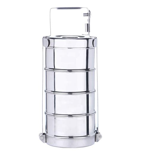 Buy Premium Silver Colour Steel Lunch Box By Sonanshi at 20% OFF by ...