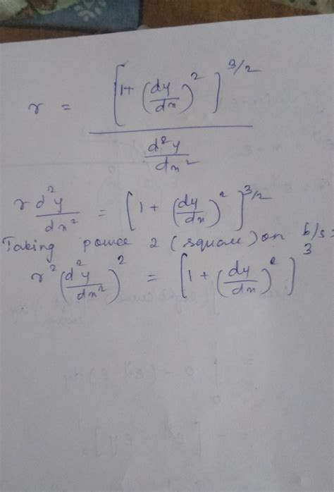 The order and degree of the differential equation [tex]r=\frac{\left[1 ...