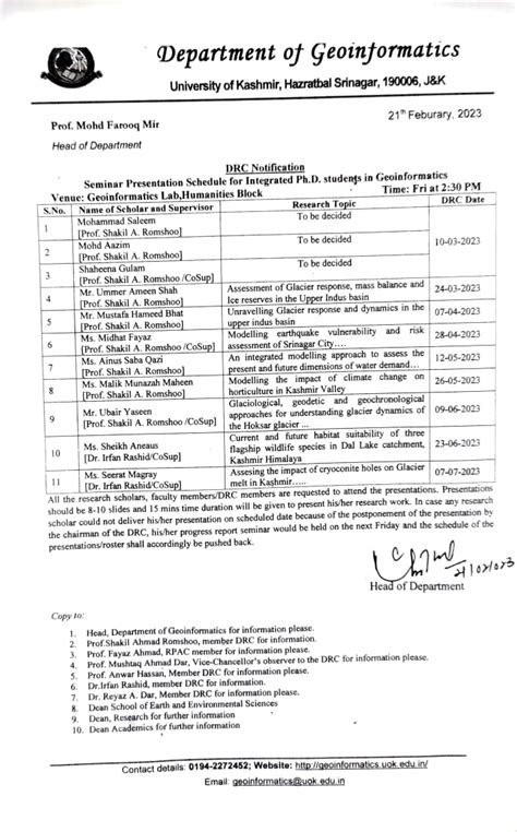 Geoinformatics, University of Kashmir