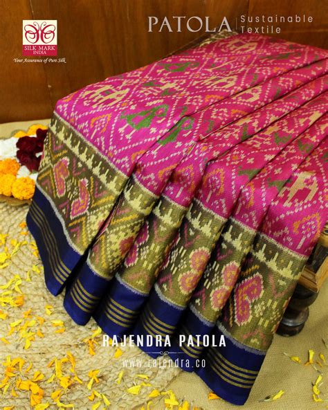 Traditional Hathi Popat Single Ikat Rajkot Patola Saree – Rajendra.co