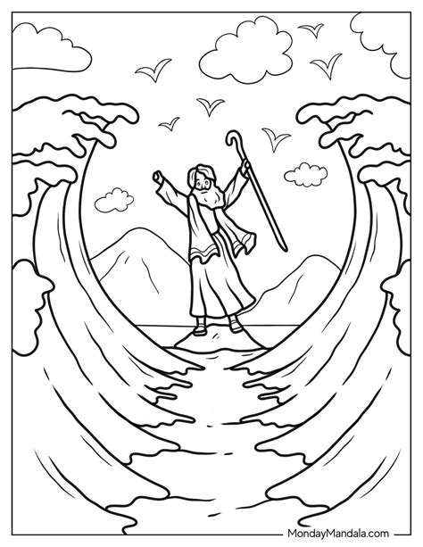 20 Moses Coloring Pages (Free PDF Printables) | Sunday school coloring ...