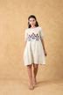 Off White Floral Embroidered Shift Dress | Untung