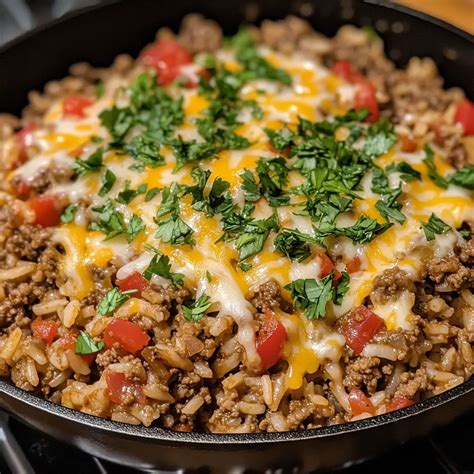 Quick and Easy Ground Beef and Rice Skillet Recipe – The Yummy Journey ...
