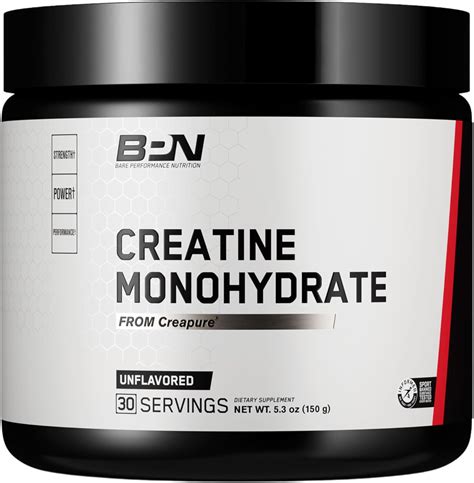 Amazon.com: BARE PERFORMANCE NUTRITION, BPN Pure Creatine Monohydrate Powder by Creapure, 5g of ...