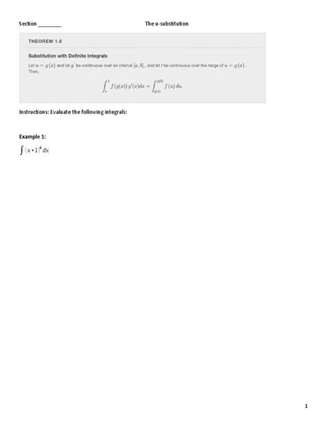 U Substitution Examples 的图像结果