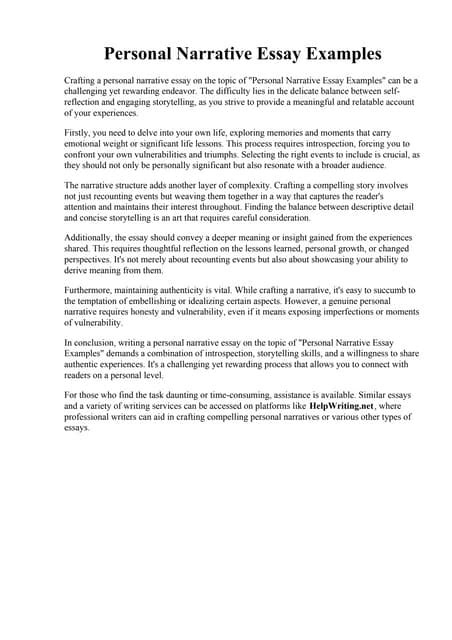 Image result for Personal Narrative Argument Essay Examples