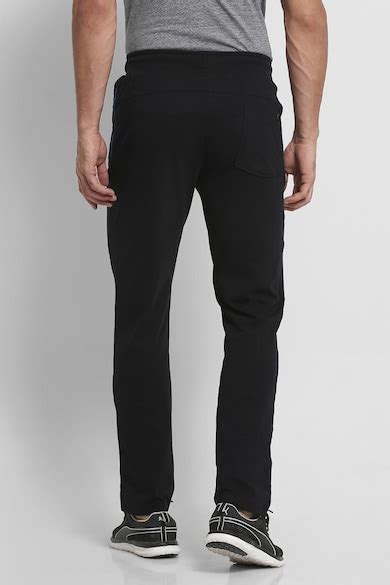 Buy Men Black Solid Casual Track Pants Online - 39565556 | Van Heusen