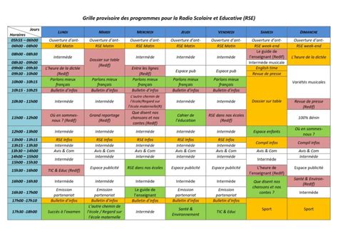 Image result for Grille Des Programmes
