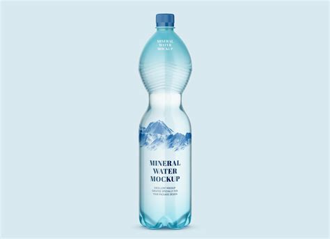 Free 1 Liter Mineral Water Bottle Mockup PSD - Good Mockups