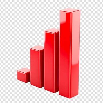 Red 3d bar graph showing growth upward trend | Premium AI-generated PSD