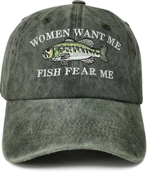 Amazon.com: Enodtter Women Want Me Fish Fear Me Hat Trout, Fishing ...