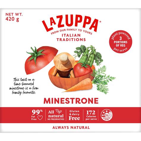 Calories in Coles Kitchen Minestrone Soup calcount