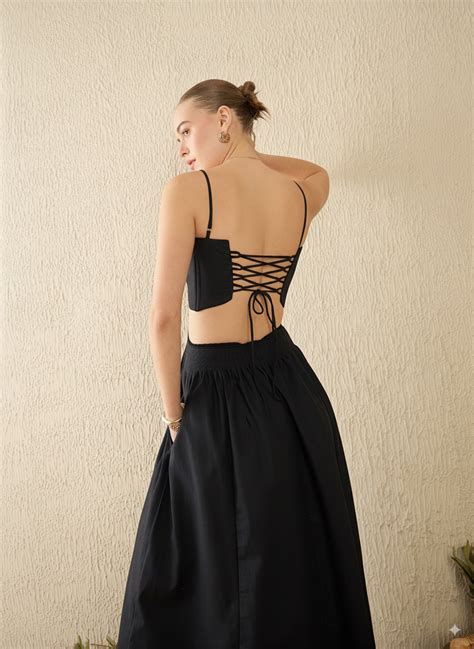 Scalloped Fit and Flare Midi Cotton Dress