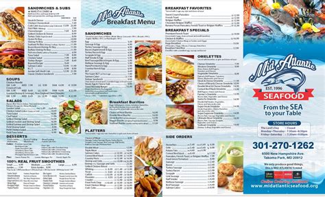 Mid Atlantic Seafood menu in Takoma Park, Maryland, USA