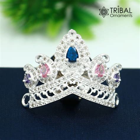 925 sterling silver antique stone design silver mukut (crown), amazing