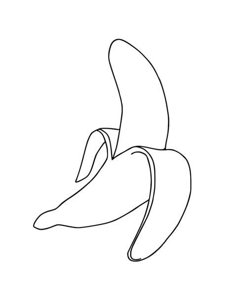Banaan met schil fruit eten exotische doodle lineaire cartoon kleurboek ...